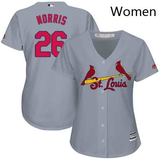 Womens Majestic St Louis Cardinals 26 Bud Norris Replica Grey Road Cool Base MLB Jersey